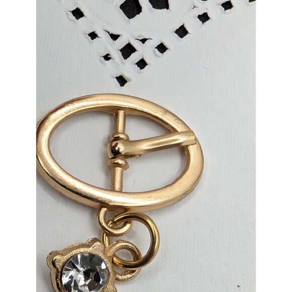 Miniature charm buckle for shoe lace with faux stone 1.5" - Picture 10 of 11